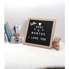 Leaf Shop Gitti Ahsap Yazı Panosu Mesaj Tahtası ve Beyaz Harf Seti