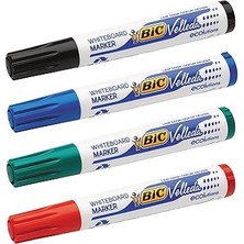 Leaf Shop Velleda 1701 Eco Yuvarlak Uçlu Beyaz Tahta Kalemi 4'lü Blister Karışık Renkler