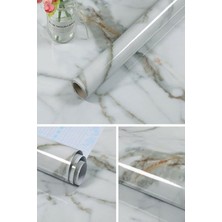 Leaf Shop Yapışkanlı Kaplama Kağıdı Mermer Desenli 1 Metre Folyo Kaplama Kağıdı 1420