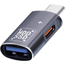 Leaf Shop Mobile 2in1 Type C To Type C ve USB Çevirici Otg Adaptör, Şarj ve Data Aktarım Otg Çeviricisi