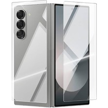 Leaf Shop Samsung Galaxy Z Fold 6 Ekran Koruyucu Cam 2IN1TAM Kaplayan Temperli Etnaa Siyah