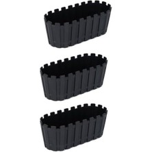 Leaf Shop Adet Akasya Saksı, Bahçe Balkon Saksı, Çit Saksı 30 cm (Antresit)