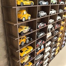 Leaf Shop Ölçek Oyuncak Hobi Koleksiyon 100 Araçlık Set Model Oyuncak Araba Rafı-Kahve