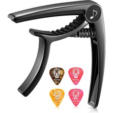 Leaf Shop Dc-2 Gitar Capo Akustik ve Elektro Gitar Ukulele Bas Mandolin ve Banjo Için Gitar Seçtikleri, Siyah