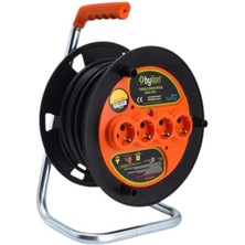 Leaf Shop Metre Makaralı Uzatma Kablosu 3x2.5mm Ttr – 4 Prizli, IP20, Güç Göstergeli, Dayanıklı Dış Mekan ve Iç Mekan Kullanımı Için Seyyar Elektrik Kablosu Bylion