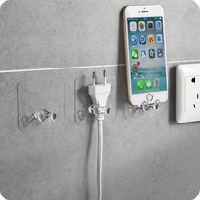 Leaf Shop Kendinde Yapışkanlı Şeffaf Kablo Tutucu Diş Fırçası Askısı 5 Adet