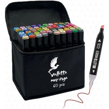 Leaf Shop Moringa 60'lı Çift Taraflı Art Marker Keçeli Kalem Seti Çantalı