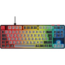 Leaf Shop Yoru Tkl Type-C Outemu Rgb Red Swich Mekanik Oyuncu Klavyesi- Gri/siyah