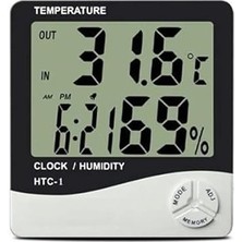 Leaf Shop Odası Masaüstü Dijital Termometre Nem Ölçer Higrometre Saat