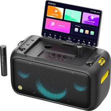 Leaf Shop Yetişkinler Için Karaoke Makinesi - Şarkı Sözü Ekranlı, Dahili 13.3 Inç Karaoke Ekranı, Hepsi Bir Arada Taşınabilir Karaoke Makinesi, 2 Gizli Kendinden Şarjlı Kablosuz Mikrofon, Gecikme