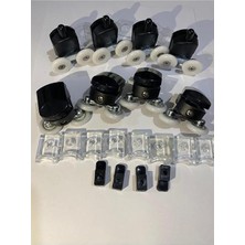 Leaf Shop Duşakabin Tekeri Siyah Renkli 8'li Takım