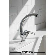 Esora Mix Kuğu Mutfak Evye Bataryası Musluğu Çeşmesi Aç Kapa