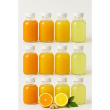 Leaf Shop Adet Cam 50 ml Mini Shot Ginger Detox Şişe Plastik Sızdırmaz Kapaklı Kolonya Koku Süs Küçük Şişe