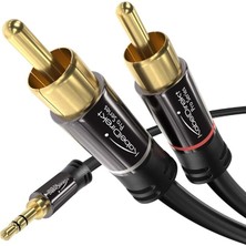 Leaf Shop – Cinch'ten 3,5mm Jack'a Adaptör Kablosu – 1m – Çok Yönlü Tak ve Çalıştır Ses Kablosu (Aux/3,5 Mm'den 2x Cinch/rca'ya Akıllı Telefon, Tablet, Ses Çubuğu, Tv, Dizüstü Bilgisayar, Mp3)