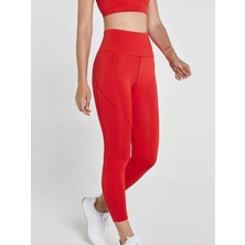 Jerf Pine Kadın Yüksek Bel Kırmızı Tayt S Beden Spor Tarzı ve Yüksek Konfor