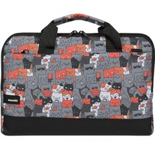 Leaf Shop 13'' - 13.3'' Taban Korumalı, Omuz Askılı Desenli Macbook Air-Pro Laptop Çantası (Catlantis)