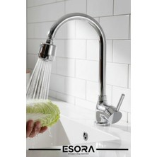 Esora Krom Armut Baston 3 Fonksiyonlu Eviye Bataryası Çeşmesi