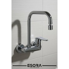 Esora Duvardan Oynar Uçlu Mutfak Bataryası Çeşmesi Musluğu