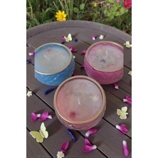 Doğal El Yapımı Kristal Cam Serisi – Çiçek Detaylı Dekoratif Kokulu  Mum