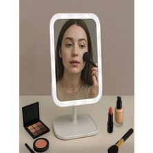 TG Design TGDesign Şarjlı LED Işıklı Dokunmatik Makyaj Aynası - Masaüstü Beyaz Portatif Ayna"
