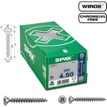 Spax Evrensel Vida 4 x 50MM 500 Adet Tam Dişli Havşa Başlı Yıldız Z1 Spax-S Versiyon Wırox Kaplama