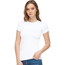 Elit Kadın Beyaz Pamuklu Elastan Body 3'lü Paket ELT2202-BEYAZ-M