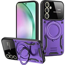 Misda Store Galaxy S24 Fe Ile Uyumlu Kılıf Joy Lens Standlı Kapak (Lila)