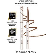 Clio Suya Dayanıklı, Ince Uçlu Göz Kalemi Clıo Sharp So Simple Waterproof Pencil Liner (10 Cacao Brown)