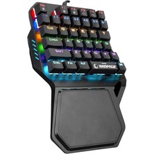 Misda Store KB-R77 Palm USB Rainbow Backlight Outemu Blue Switch Mekanik 36 Tuşlu Mini Gaming Oyuncu Klavyesi