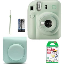 Misda Store Fujifilm Mini 12 Fotoğraf Makinesi+Askı+Pil +10'lu Film+Çanta (Yeşil)