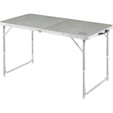 Misda Store Portatif Kamp Masası, 3 Yükseklik Ayarlı, Katlanır Piknik Masası, Kolay Taşınabilir Alüminyum Masa - 120X60 - Kumaş Desenli