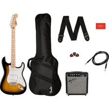 Misda Store Squier Sonic Stratocaster Pack 2 Tone Sunburst Elektro Gitar Seti