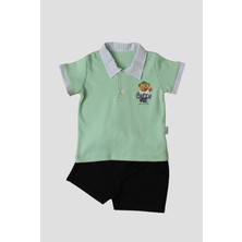 Chicsy Baby Tatlı Ayıcık Desenli Yaka Detaylı 2\'li Alt Üst Takım