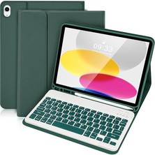 Misda Store Ipad (A16) 11INÇ 10. Nesil 2022/2025 Uyumlu Bluetooth Türkçe Q Klavyeli Kılıfı (Tablet Değildir)