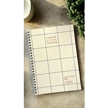 Misda Store Tanıtım 4 Aylık Spiralli Tarihsiz Ders Çalışma Planlayıcısı, A5 Boyutu (Bej)