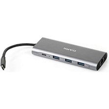 Misda Store USB 3,1 Type C 9 In 1 Ethernet/hdmı/tf Sd Kart Okuyucu/usb 3,0 / Kulaklık Çoklayıcı Dönüştürücü Çevirici Hub (DK-AC-U31X36)