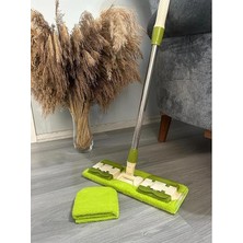 Misda Store Sihirli Teleskobik Mandallı Mop.yedek Bez Hediyeli.fayans,duvar,yüzey ve Cam Temizlik Paspası Yeşil (NKS125)