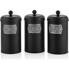 Misda Store Mia Çay Şeker Kahve Kavanozu 1,60 Lt Siyah