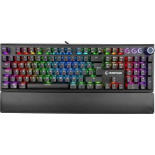 Misda Store Thunder Blue Switch Rgb Ledli Bilek Destekli Mekanik Oyuncu Gaming Klavye