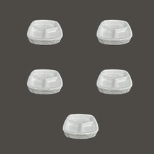 Misda Store Tek Kullanımlık Köpük 3 Bölmeli Tabldot Köpük Tabak - 23.5X25 Cm. - 10 Adetlik 5 Paket