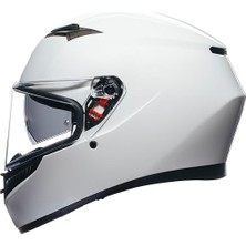 Misda Store K3 Motosiklet Kaskı Kapalı Kask Mono White Xs