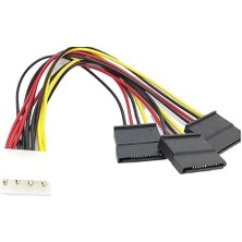 Misda Store 8549 Kasa Içi 3 Port Ide Molex Sata Power HDD 4 Pin Güç Kablosu 4pin Molex Erkek/ 3x 15PIN Sata Dişi 3 Port Sata Dişi 1 Port 4 Pin Ide Power Erkek