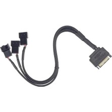 Misda Store Plus PX-4597 Psu Sata Power To Fan Çevirici 3 Port Y Pin Pwm Çoklayıcı Splitter Fan Kablosu
