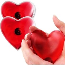 Misda Store 2 Adet Kalp Şeklinde El Isıtıcısı Sihirli Jel Isıtıcı Avcı Balıkçı Dağcı Mini Su Torbası Kalpli Cep Sobası(Kırmızı)