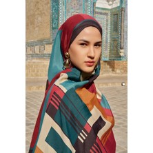 Mürdüm Ed Scarf Clover Floş Viskon Şal