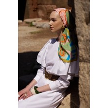 Yeşil Ed Scarf Glaze Ribbon Desen Eşarp