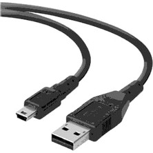 Misda Store 7545 Mini USB To USB Data Şarj Kablosu 1.5 Metre Bağımsız Tak&çalıştır Kullanım Imkanı B-Tip Mini USB 2.0 3.8mm 28 AWG%100 Bakır - Daima Tam Performanslı