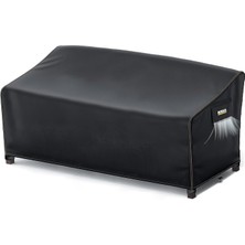 Misda Store Çift Kişilik Bahçe Koltuk Örtüsü, Koruma Kılıfı, Su Geçirmez Açık Hava Bahçe Mobilya Kılıfları, Dış Mekan Sandalye Kılıfı Örtü Branda, Ağır Hizmet Tipi, 215-90-90CM - Siyah