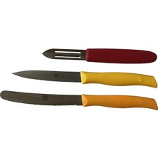 Misda Store Twin Grip Bıçak Seti, Paslanmaz Çelik, 3 Parça