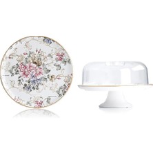 Misda Store Rosa Ayaklı Kek Fanus - 30 cm